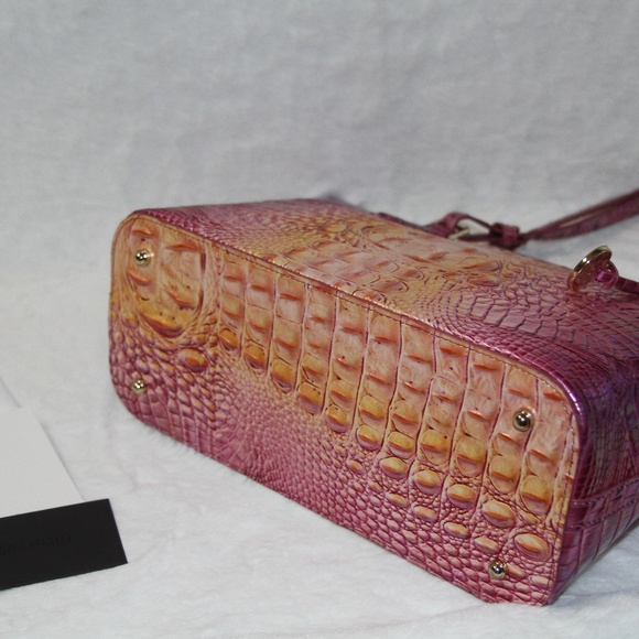 NWT Brahmin Medium Asher Tote Bag Leather Purse Grapefruit Ombre - Picture 3 of 7